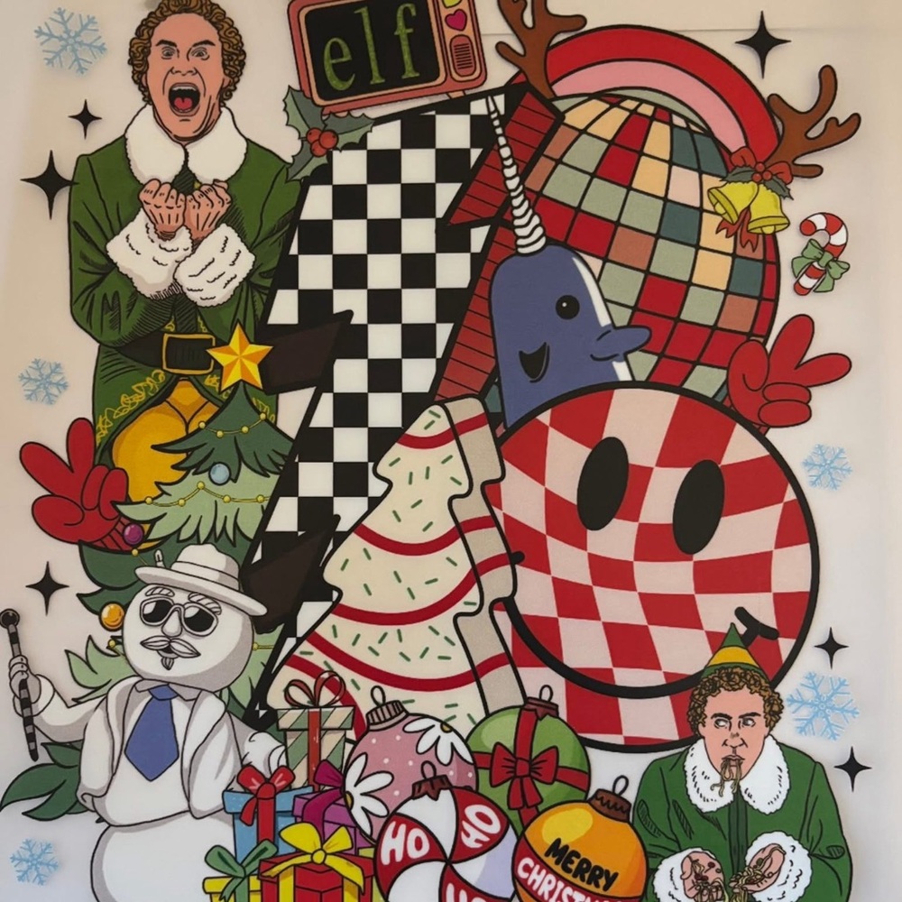 Festive Elf Holiday DTF transfers